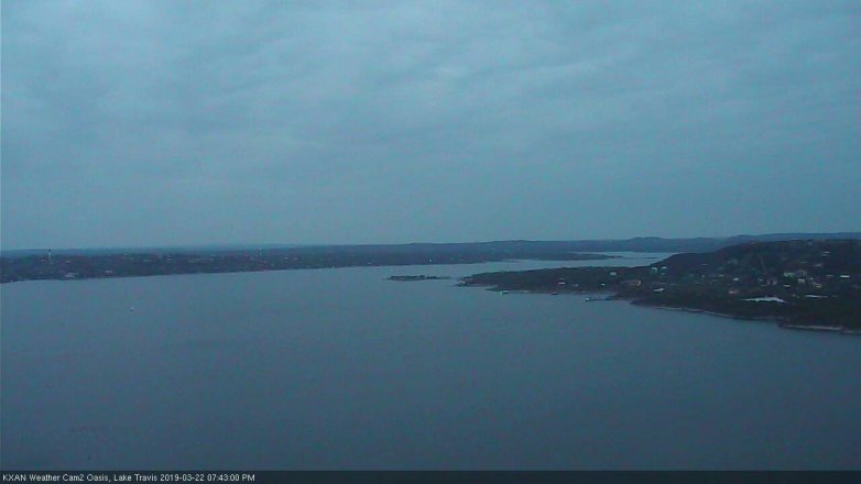 Lake Travis webcam, March 22, 2019 6:45 PM CT