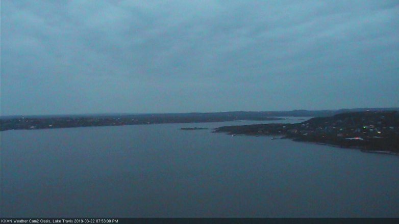 Lake Travis webcam, March 22, 2019 6:55 PM CT