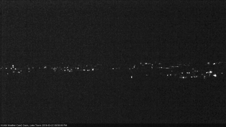 Lake Travis webcam, March 22, 2019 9:00 PM CT
