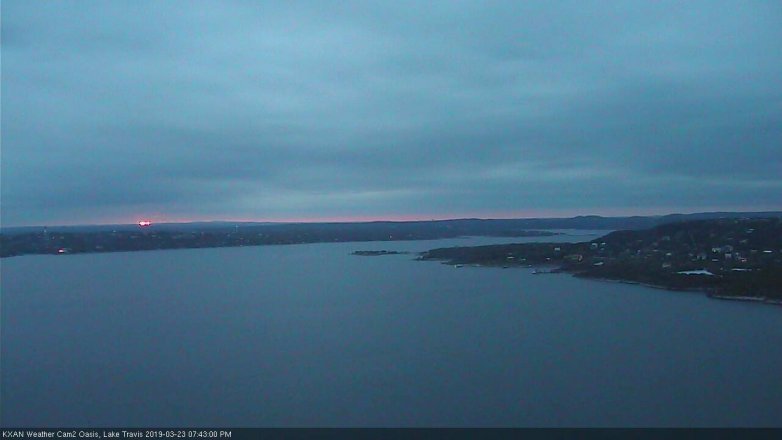Lake Travis webcam, March 23, 2019 6:45 PM CT