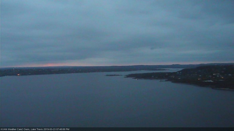 Lake Travis webcam, March 23, 2019 6:50 PM CT