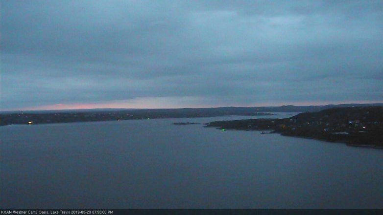 Lake Travis webcam, March 23, 2019 6:55 PM CT