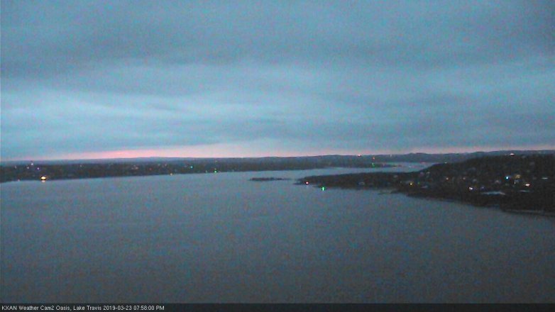 Lake Travis webcam, March 23, 2019 7:00 PM CT