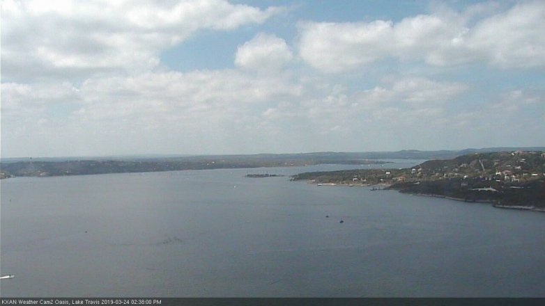 Lake Travis webcam, March 24, 2019 1:40 PM CT