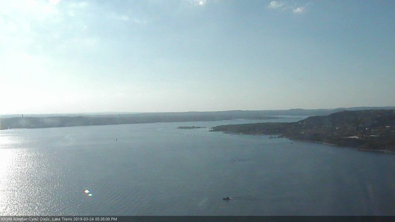 Lake Travis webcam, March 24, 2019 4:40 PM CT