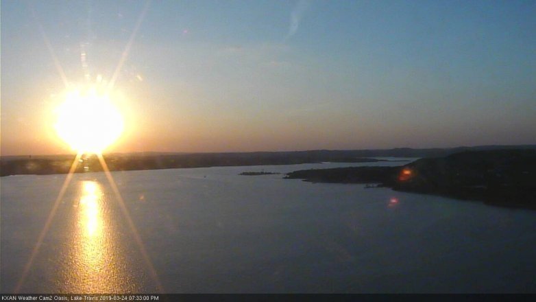 Lake Travis webcam, March 24, 2019 6:35 PM CT