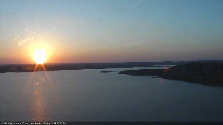 Lake Travis webcam, March 24, 2019 6:40 PM CT