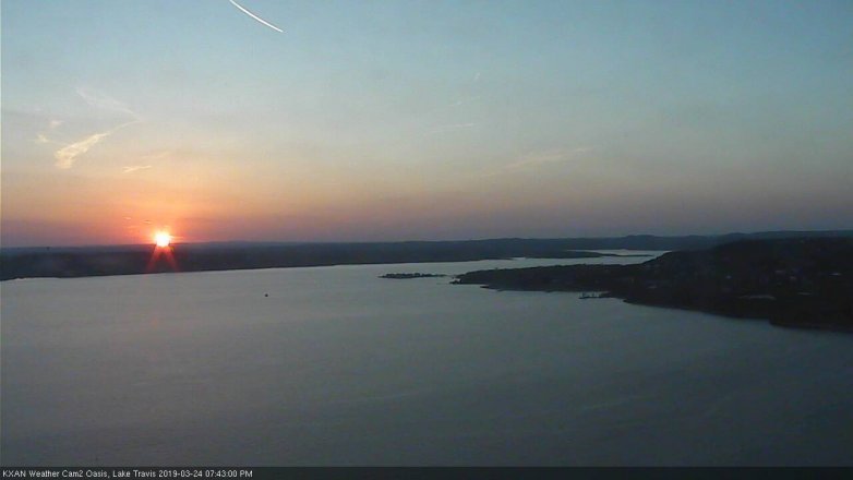Lake Travis webcam, March 24, 2019 6:45 PM CT