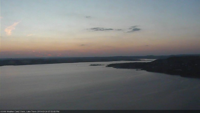 Lake Travis webcam, March 24, 2019 6:55 PM CT