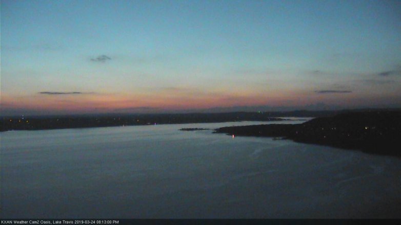 Lake Travis webcam, March 24, 2019 7:15 PM CT