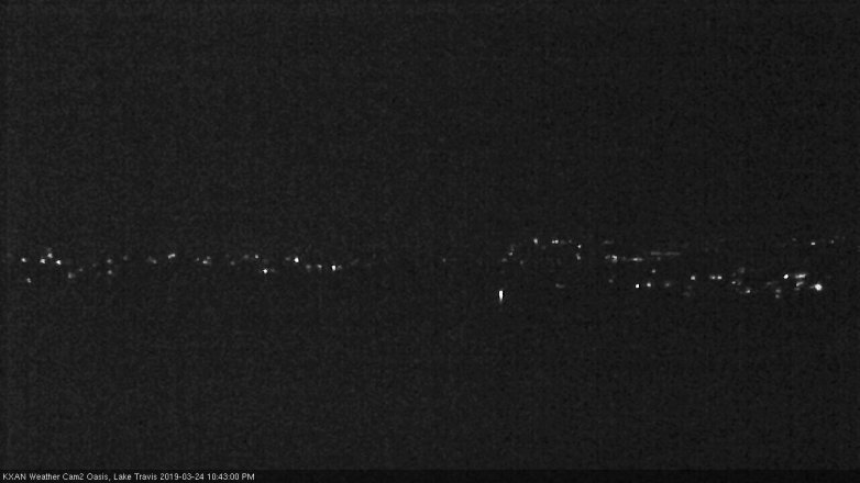 Lake Travis webcam, March 24, 2019 9:45 PM CT