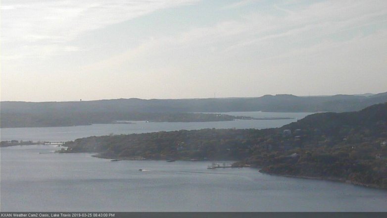 Lake Travis webcam, March 25, 2019 5:45 PM CT