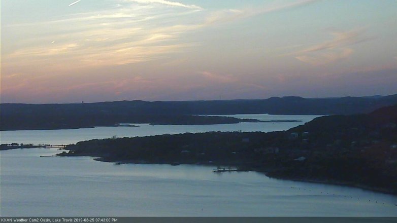 Lake Travis webcam, March 25, 2019 6:45 PM CT