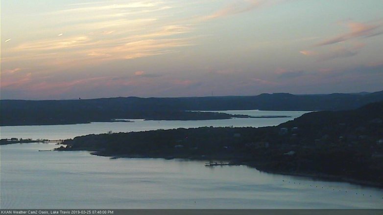 Lake Travis webcam, March 25, 2019 6:50 PM CT