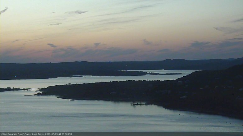 Lake Travis webcam, March 25, 2019 7:00 PM CT