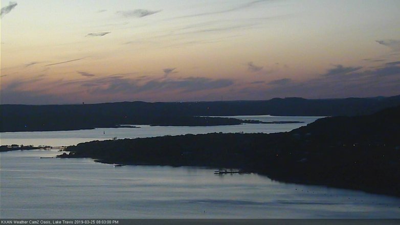 Lake Travis webcam, March 25, 2019 7:05 PM CT
