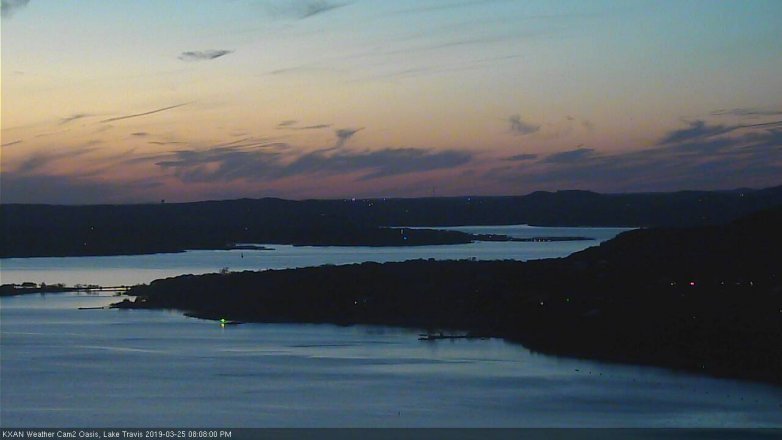 Lake Travis webcam, March 25, 2019 7:10 PM CT