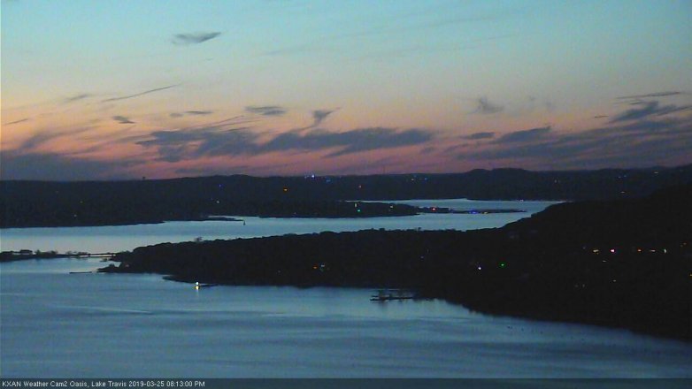 Lake Travis webcam, March 25, 2019 7:15 PM CT