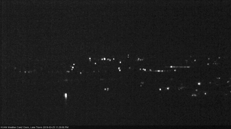 Lake Travis webcam, March 25, 2019 10:30 PM CT