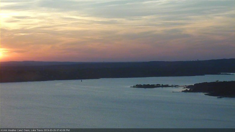 Lake Travis webcam, March 26, 2019 6:45 PM CT
