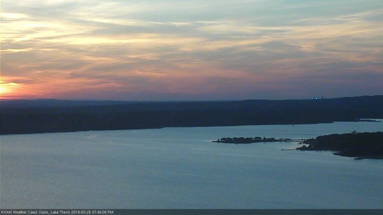 Lake Travis webcam, March 26, 2019 6:50 PM CT