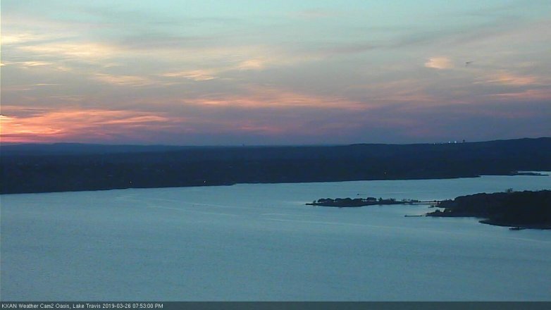 Lake Travis webcam, March 26, 2019 6:55 PM CT