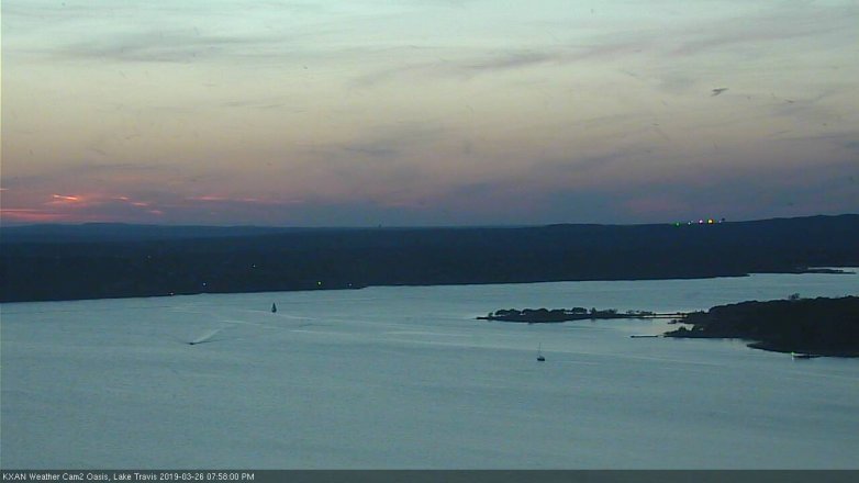 Lake Travis webcam, March 26, 2019 7:00 PM CT