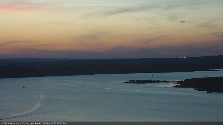 Lake Travis webcam, March 26, 2019 7:05 PM CT