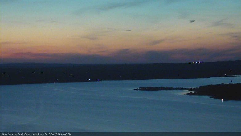 Lake Travis webcam, March 26, 2019 7:10 PM CT
