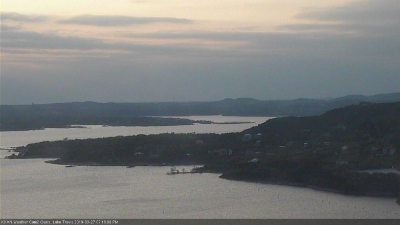 Lake Travis webcam, March 27, 2019 6:20 PM CT