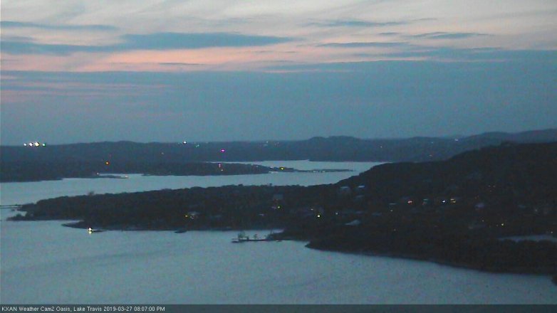 Lake Travis webcam, March 27, 2019 7:10 PM CT