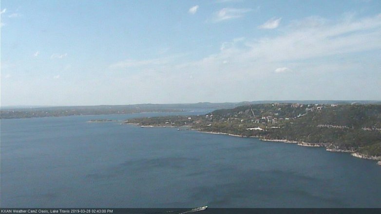 Lake Travis webcam, March 28, 2019 1:45 PM CT