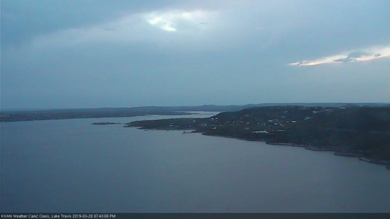 Lake Travis webcam, March 28, 2019 6:45 PM CT