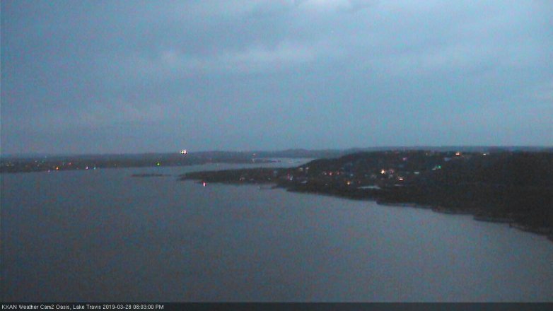 Lake Travis webcam, March 28, 2019 7:05 PM CT