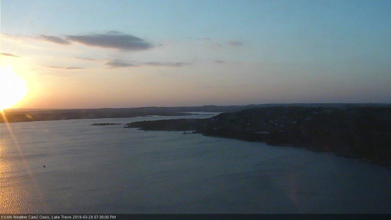 Lake Travis webcam, March 29, 2019 6:40 PM CT