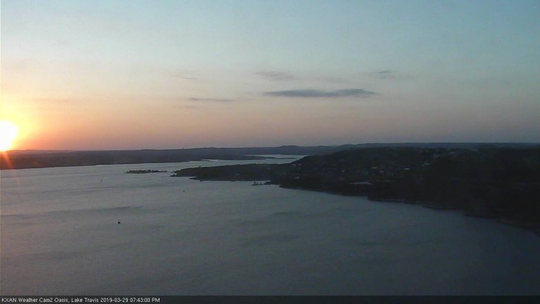 Lake Travis webcam, March 29, 2019 6:45 PM CT