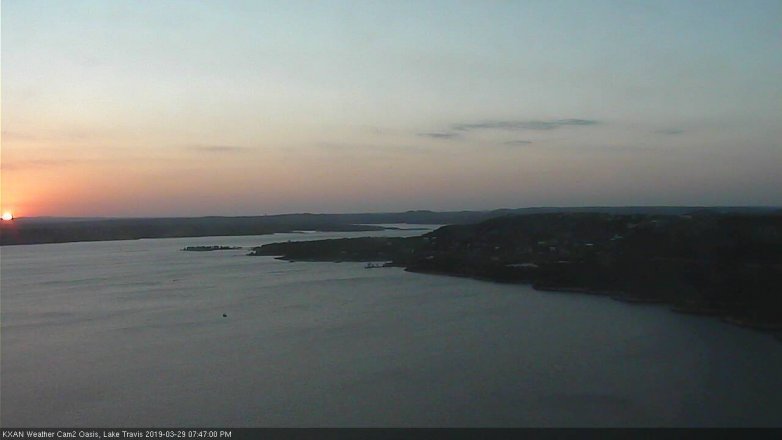 Lake Travis webcam, March 29, 2019 6:50 PM CT