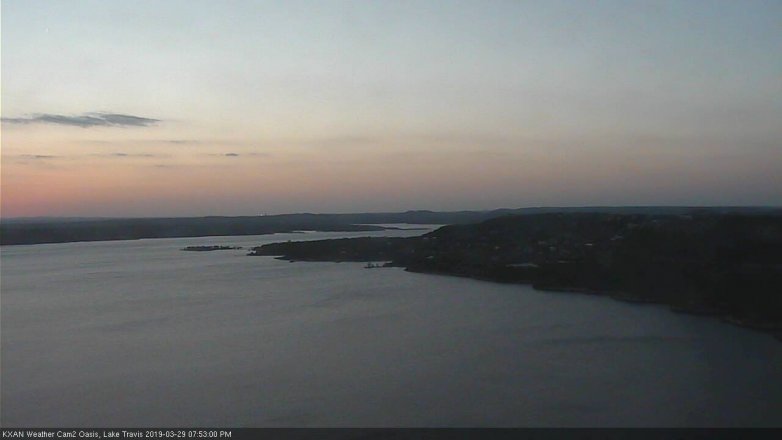 Lake Travis webcam, March 29, 2019 6:55 PM CT