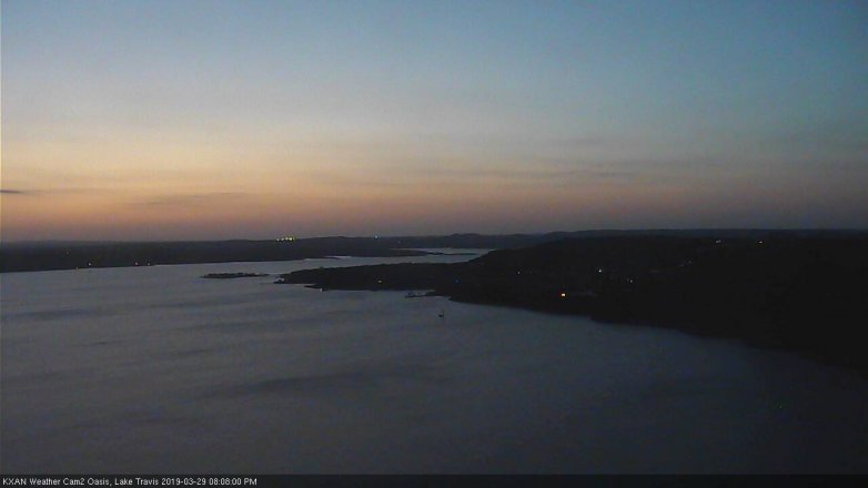 Lake Travis webcam, March 29, 2019 7:10 PM CT