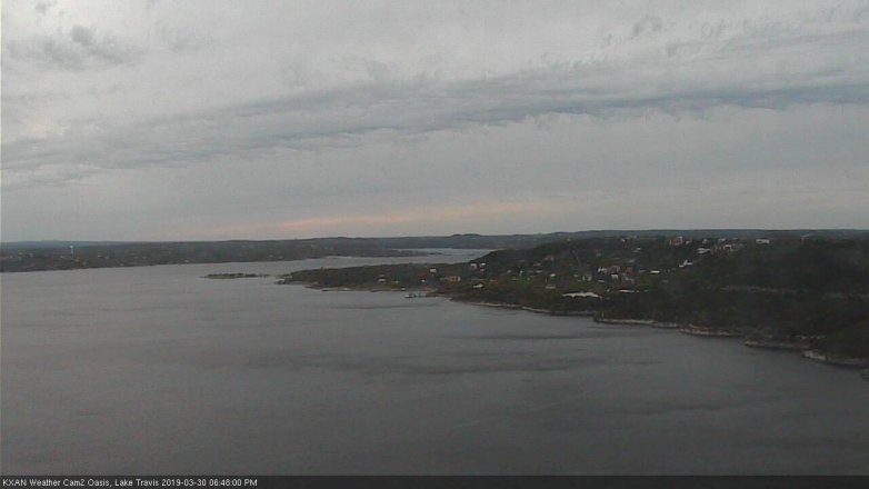 Lake Travis webcam, March 30, 2019 5:50 PM CT