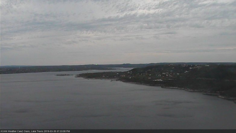 Lake Travis webcam, March 30, 2019 6:35 PM CT