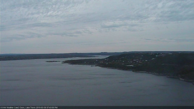 Lake Travis webcam, March 30, 2019 6:45 PM CT