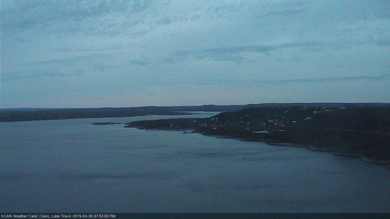 Lake Travis webcam, March 30, 2019 6:55 PM CT