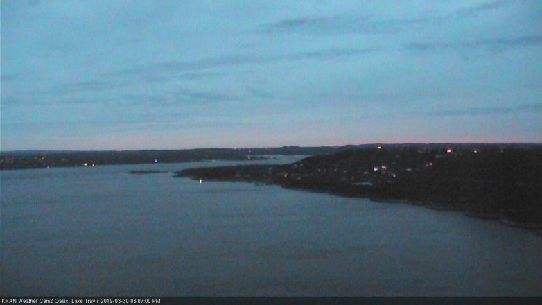 Lake Travis webcam, March 30, 2019 7:10 PM CT