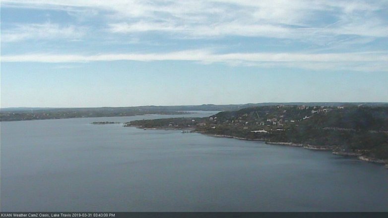 Lake Travis webcam, March 31, 2019 2:45 PM CT