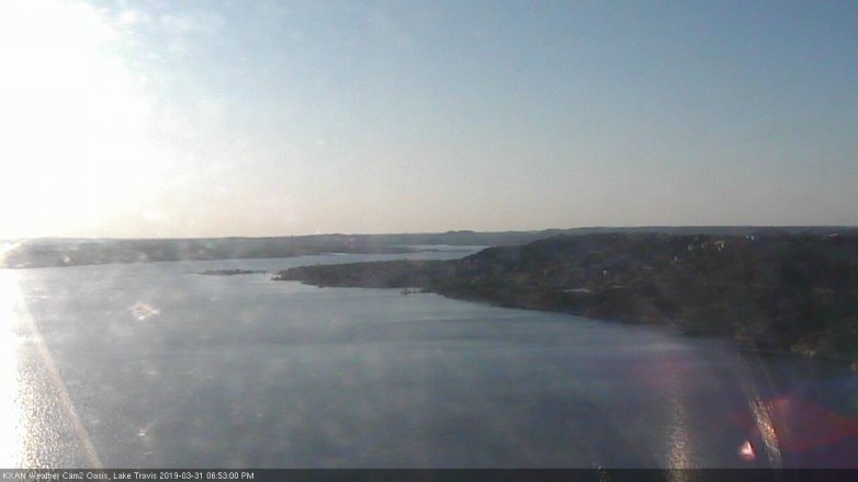 Lake Travis webcam, March 31, 2019 5:55 PM CT