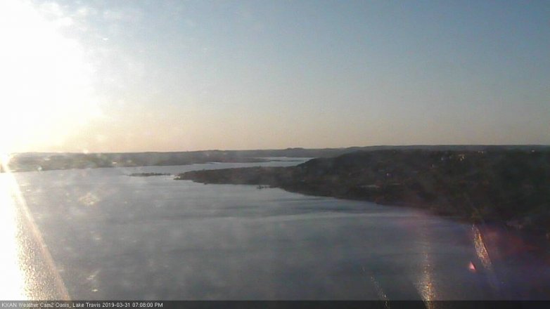 Lake Travis webcam, March 31, 2019 6:10 PM CT