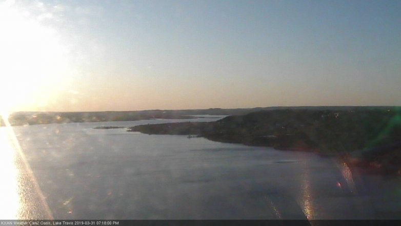 Lake Travis webcam, March 31, 2019 6:20 PM CT
