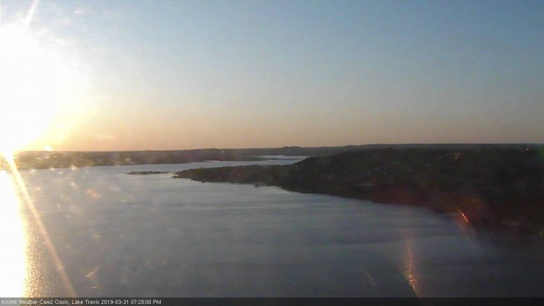 Lake Travis webcam, March 31, 2019 6:30 PM CT