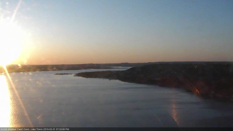 Lake Travis webcam, March 31, 2019 6:35 PM CT